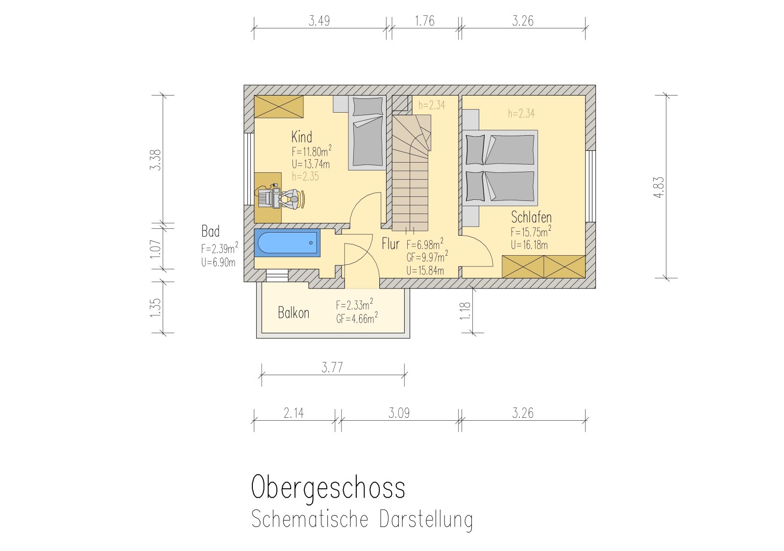 Grundriss Obergeschoss